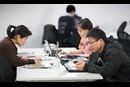Students study in the library at Nanjing Union Theological Seminary in Nanjing, China.
