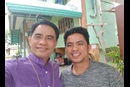 Bishop Rodolfo A. Juan poses with the Rev. Eller Ordeniza, a United Methodist pastor in the Philippines, after Ordeniza was released from jail. The local pastor was among those arrested and detained for two and a half days after trying to rescue tribal children who were fleeing from a village that has been a target of military operations. Photo courtesy of Bishop Rodolfo A. Juan.