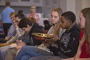 Young adults pass the collection plate during the contemporary worship at McKendree United Methodist Church in Lawrenceville, Ga. Photo by Kathleen Barry, UM News.