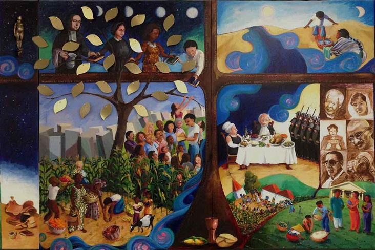 Tapestry depicting 200 years of Methodist mission. Image courtesy the General Board of Global Ministries of The United Methodist Church. Tapestry depicting 200 years of Methodist mission. Image courtesy the General Board of Global Ministries of The United Methodist Church.