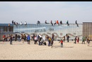 This is a view of the border fence in El Faro Park in Tijuana, Mexico, after the arrival of the first members of the migrant caravan. Photo courtesy of Rubén Velarde de la Congregación Nuevo Pacto de Playas de Tijuana.