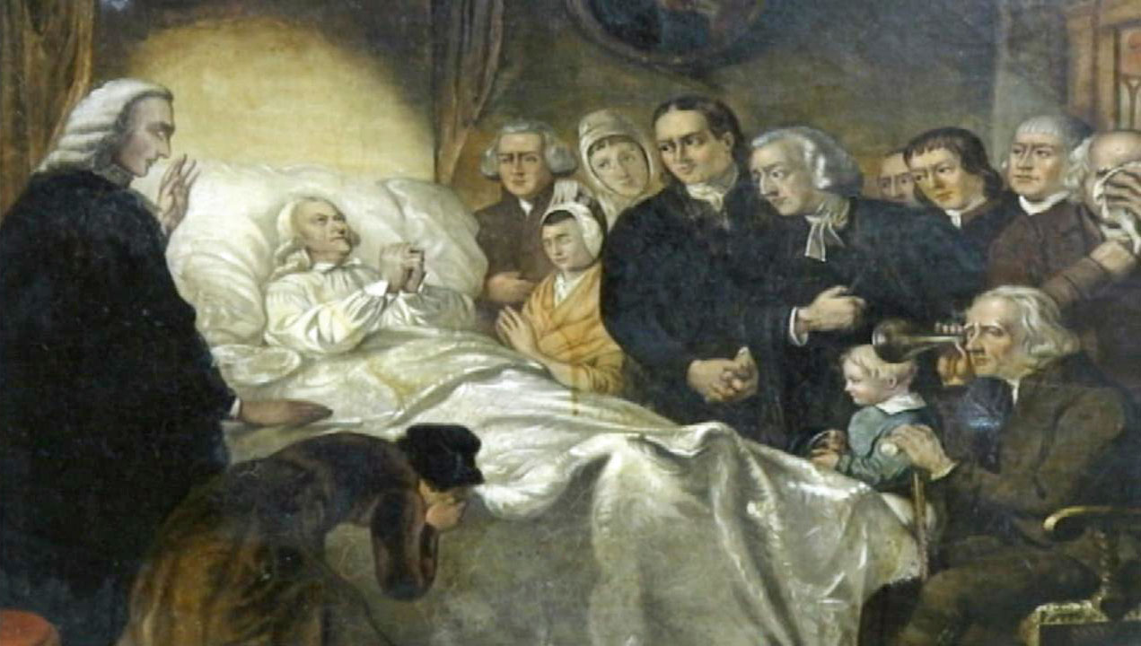 Image of John Wesley on his deathbed.
