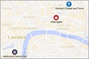 A map of historic sites on the Wesley Pilgrimage.