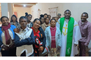 The Rev. Éric Kalumba (second from right) poses with church leaders at Ambodifasika United Methodist Church in Ambodifasika, Madagascar. After arriving last year, Kalumba went to work, convening the church council to listen to their concerns and develop strategies to expand The United Methodist Church in Madagascar. Photo by Esdras Rakotoarivony, UM News.