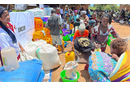 Survivors of two fires at the Malicha internally displaced camp in Fizi, Congo, line up to receive humanitarian aid from The United Methodist Church. A team from the church’s disaster management office, supported by the United Methodist Committee on Relief, distributed aid to about 5,000 people, many of whom have been displaced by unrest in the region. Photo courtesy of the East Congo Episcopal Area disaster management office.