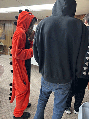 Even red dragons were served treats in the church fellowship hall (it was pajama day at the local school).