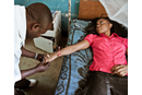 Malaria patient is treated inside the United Methodist Church Clinic in Mulunguishi, DRC. A photo by Paolo Patruno, UMCOR.