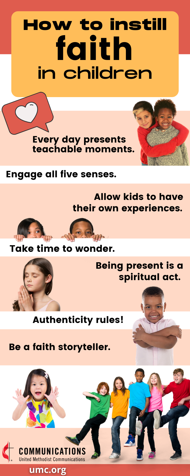 United Methodist children ministry leaders share tips for sharing faith with the kids we love. Infographic by Stacey Hagewood, United Methodist Communications. 