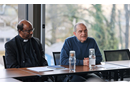 Brother Matthew, prior of the Taizé Community, as well as seven other Taizé brothers visited the World Council of Churches in Geneva, Switzerland. At the Ecumenical Centre, Taizé brothers participated in a morning prayer, and had a meeting with the WCC general secretary Rev. Prof. Dr Jerry Pillay and the staff of the WCC.   Photo:  Ivars Kupcis/WCC.
