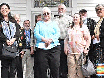 CoNAM members from the Eastern PA Conference pose with Cynthia Mosley (right) after St. John UMC’s Native American heritage celebration during worship Oct. 29.  John Coleman photo
