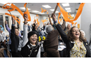 Members of the United Women in Faith Program Advisory Group celebrate the announcement of Assembly 2026, scheduled for May 15-17, 2026, in Indianapolis. Pictured in the foreground are board member Marilyn Sanchez Reid of the Western Jurisdiction and Vice President Heidi Careaga of the North Central Jurisdiction. Photo by Mike DuBose, UM News.